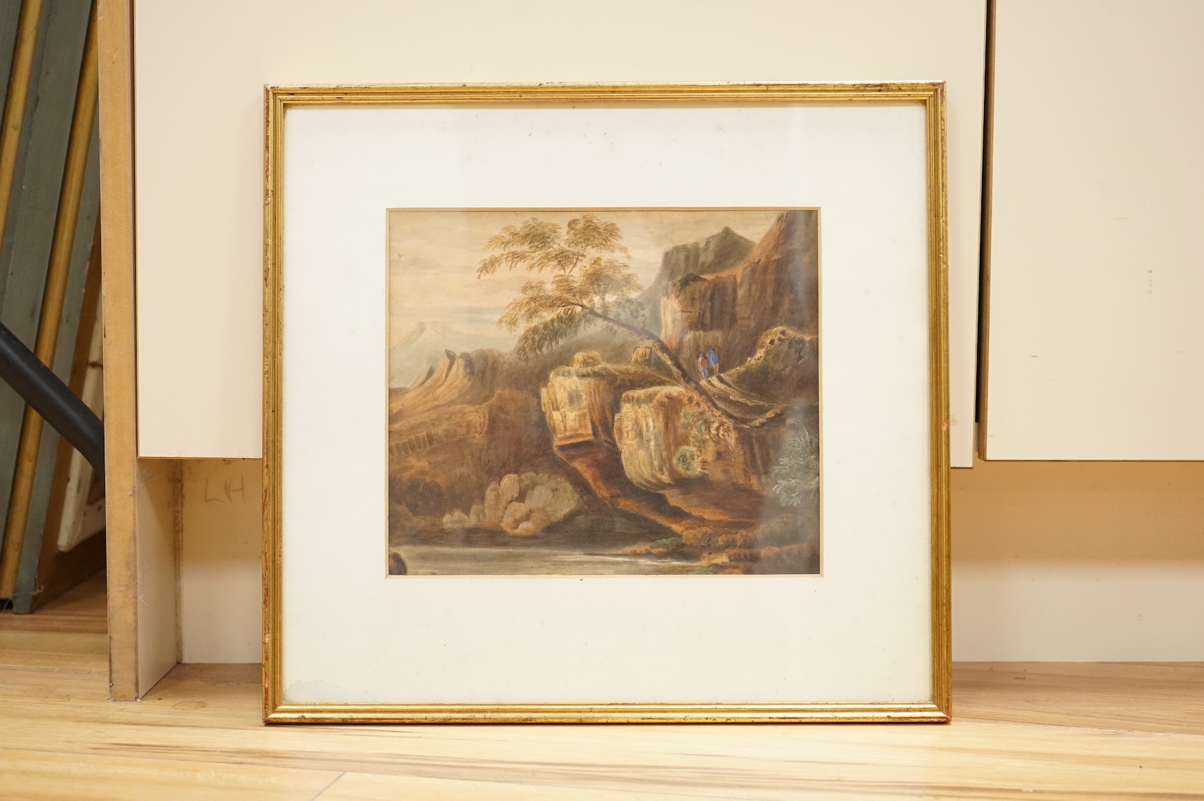 18th century, Mountainous landscape, watercolour, 21 x 24cm